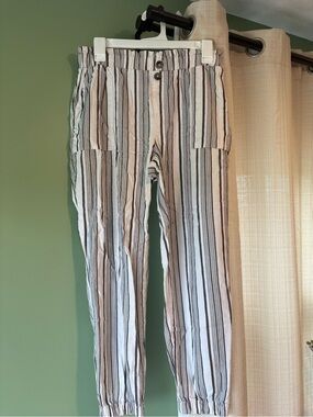 Striped Casual Pants Black & White